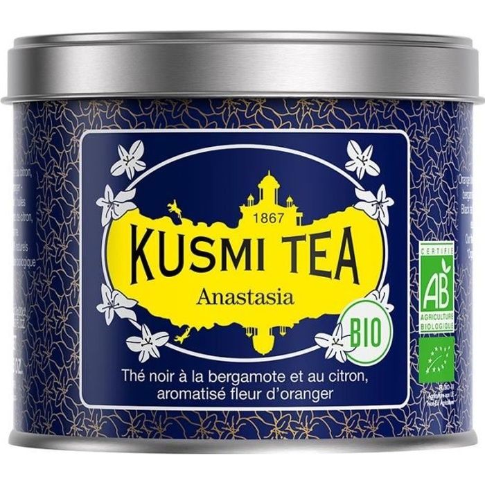 KUSMI TEA Thé Earl Grey Anastasia - Bio - Boîte métal - 100 g