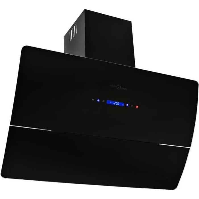 LEXLIFE Hotte Aspirante 90cm Murale - 756 m3 / h - Evacuation &Recyclage - Débit Évacuation Air - 3 Vitesses - Silencieux - Noir