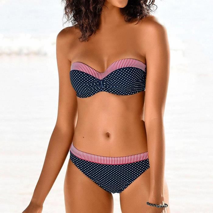 Maillot de bain Maillot de bain femme Push Up Maillots de bain Ensemble de bikini brésilien Halter Retro Beach Maillot de