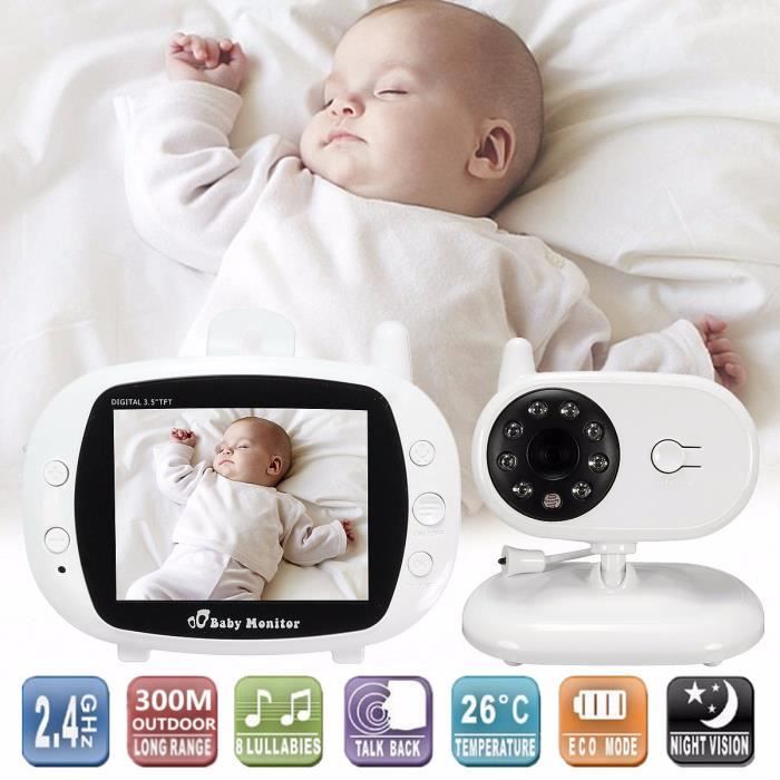 3.5'' Sans Fil Numérique TFT LCD Bébé Moniteur 300 m Audio Vidéo Vision Nocturne