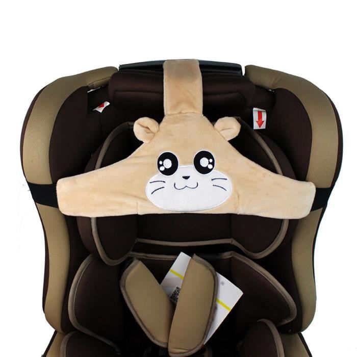 TEMPSA Ceinture Sécurité Sièges Voiture Réglable Tête Fixation Holder Pour Enfants KAKI 34x27cm