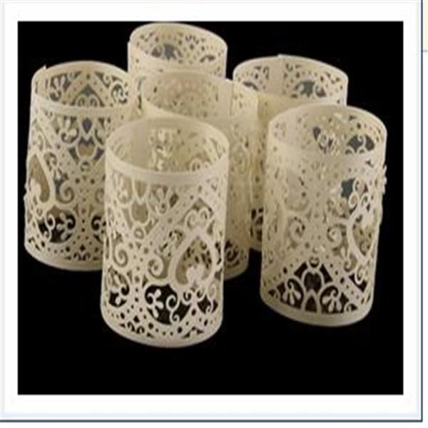 Unicoco Lot de 6pcs Abat-jour de Bougie à LED Motif Coeur Ajouré Décoration pour Noël Mariage (Crème)
