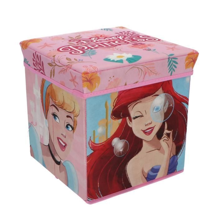 Coffre de rangement - Princesses - 30x30 cm - Rose - Plastique - Junior