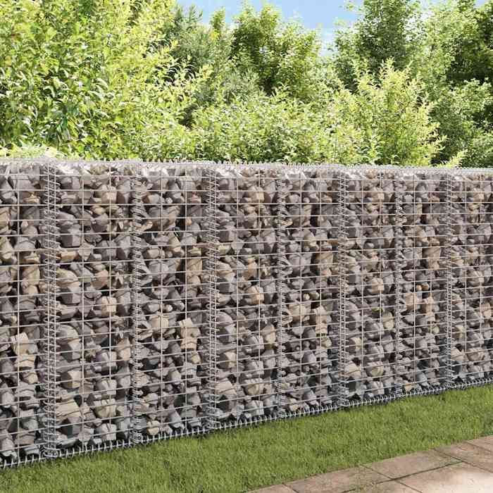 vidaXL Mur à gabion avec couvercles Acier galvanisé 200 x 20 x 85 cm - vue 5