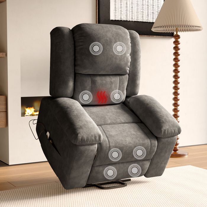 Fauteuil Releveur Électrique HOMCOM - Dossier Et Repose-Pieds Inclinables, Télécommande, Rangements, Noir