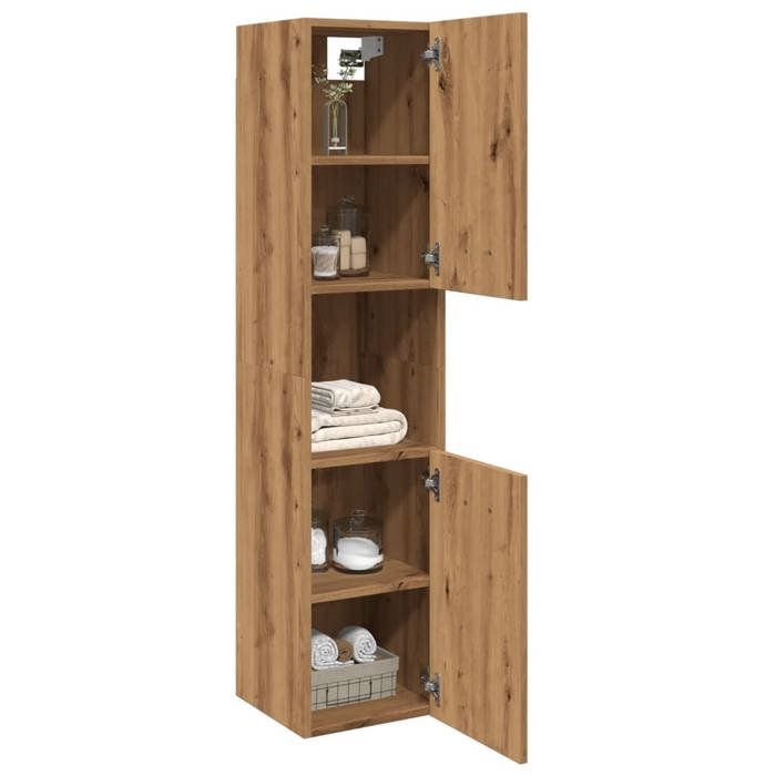 Armoire de rangementArmoire de salle de bain suspendue chêne artisanal 30x30x130cm SQZR311504 Home - Living