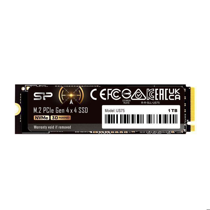Disque SSD Interne – Silicon Power – US75 – 1To – NVMe PCIe Gen4x4 M.2 2280 – Compatible PS5