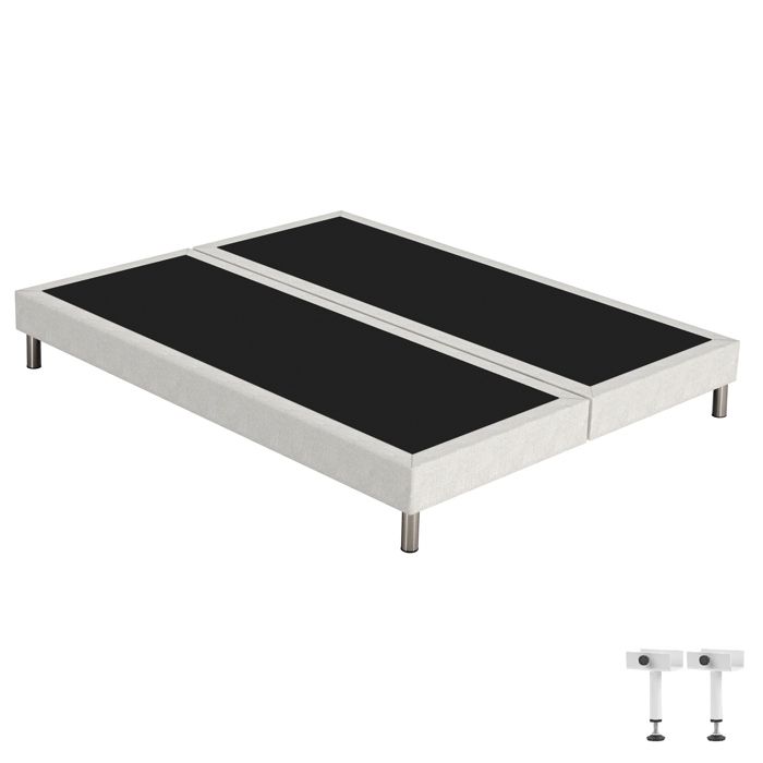 Sommier tapissier + pieds 2x90x200 SR15 beige Sommier tapissier + pieds 2x90x200 SR15 beige