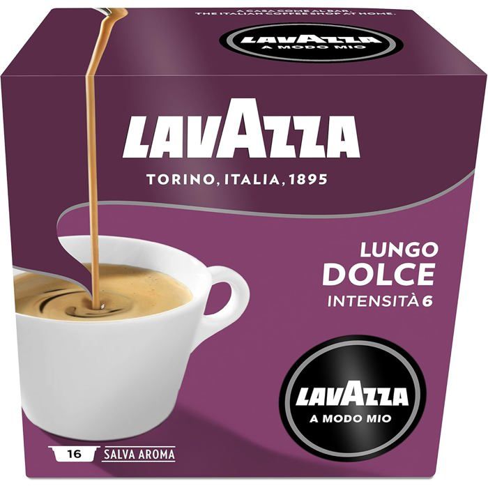 Café Lungo Dolce - Lavazza - Modo Mio - 16 Capsules - Doux et Fruité