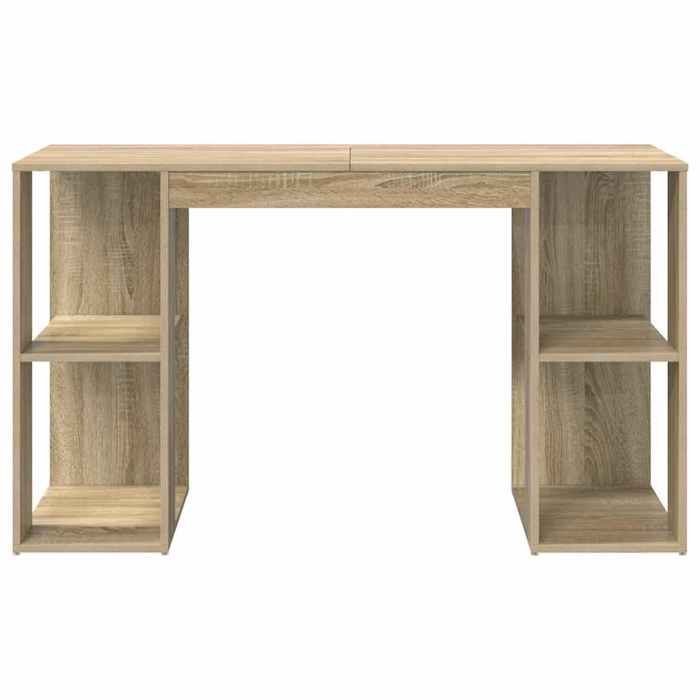 Bureau BURKE Marron Table à écrire - 1 PERSONNE - Chêne Sonoma 130x50.5x75 cm - Bois dingénierie BB1018