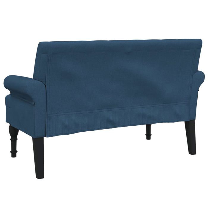 Black Friday Banc salon - JILL - Banquette/Coffre - avec dossier bleu 120x62x75 5 cm - tissu BB314