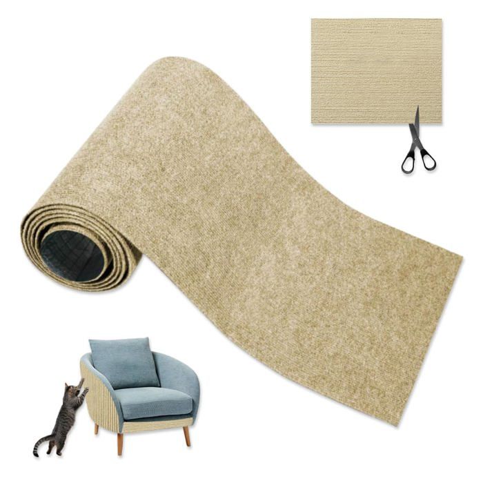 Tapis Griffoir Chat 40x200cm - Kaki - Autocollant