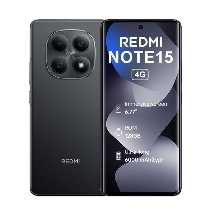 XIAOMI Redmi Note 15 4G Smartphone 6+ 6 77 Pouces AMOLED Batterie 6000mAh TurboCharge Chargeur Non Inclus - vue 1