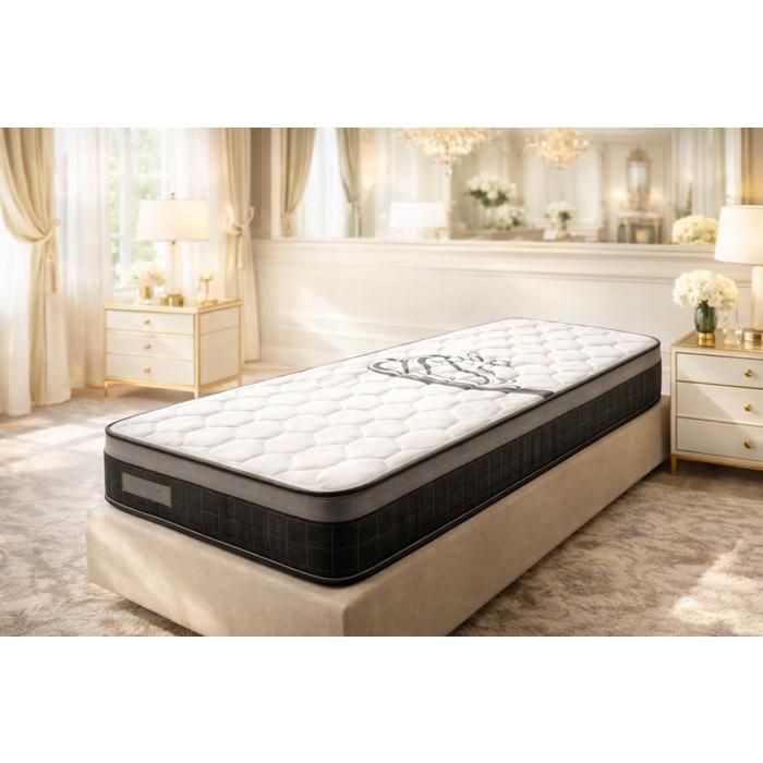 Matelas 90x190 IZIABELLA 25 cm - Mousse polyuréthane soutien ferme 2 faces tissu stretch 220 g/m²