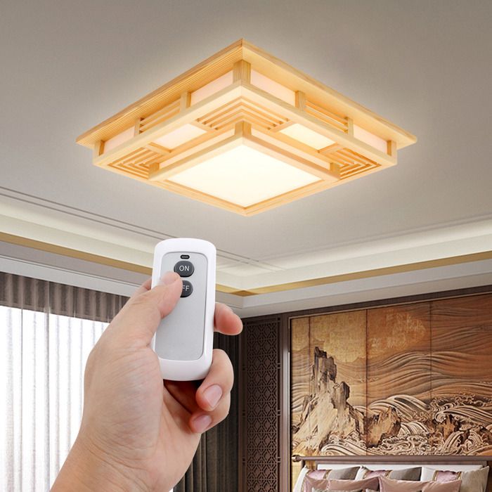 Lampe en peau de mouton de style japonais 45 * 45cm - lumière tricolore (câblage 220V)