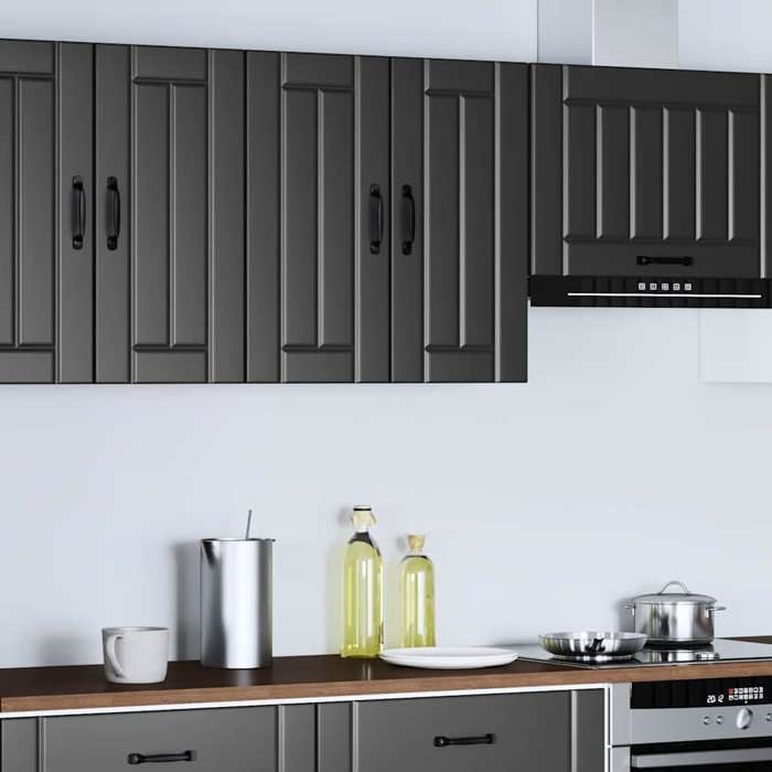 Meuble murale de cuisine - (1 PC) - Placard Suspendu - Lucca noir bois dingénierie 60x31x60 cm L211