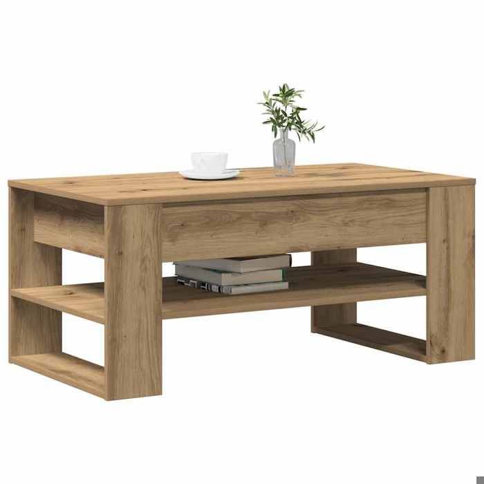 Table de Canapé SWEETY Marron Table basse de Salon - Chêne artisanal 102x55x45cm - bois dingénierie CL76757365369