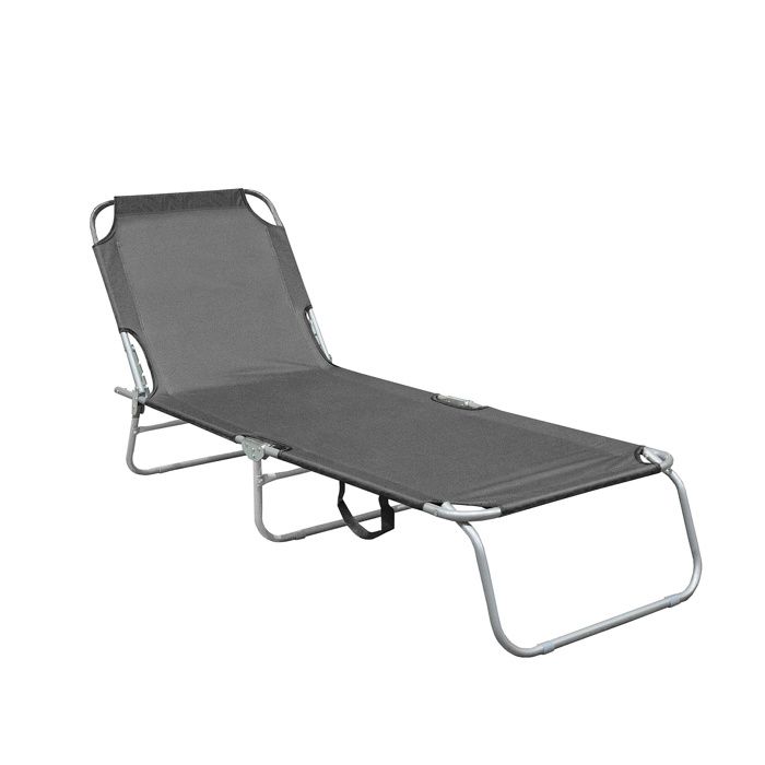 Aga Chaise Longue de Jardin Réglable Grise