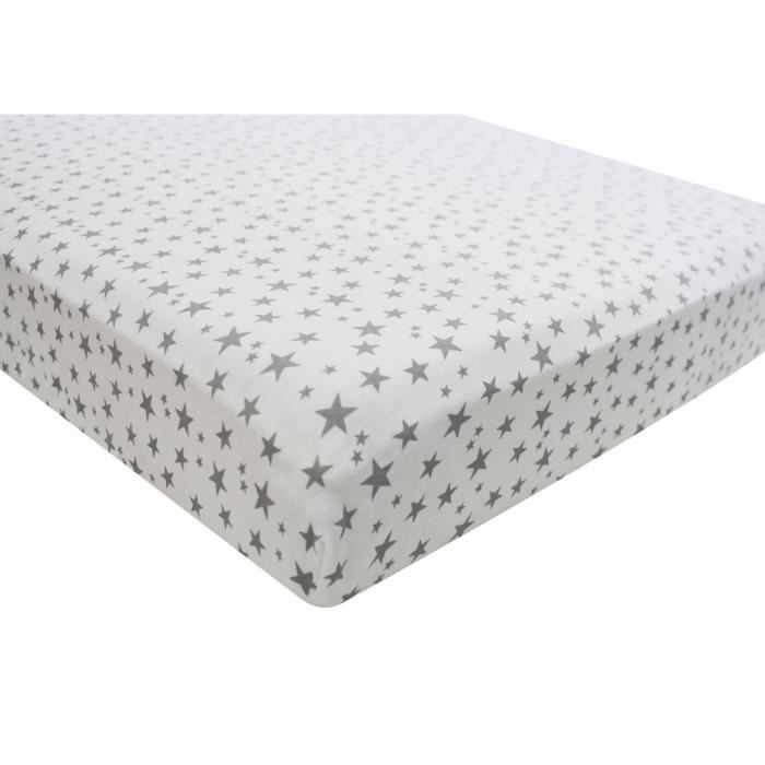 2 x Drap housse pour bébé lit 70x140 cm blanc 100% jersey coton