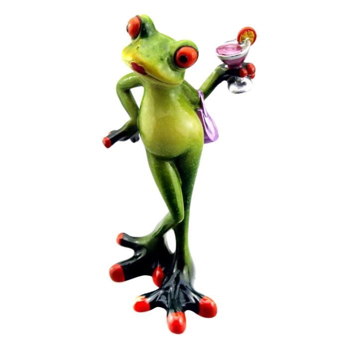 Resine Creative 3d Artisanat Grenouille Figurine Bureau A Domicile Decoration De Bureau 2 Cdiscount Maison