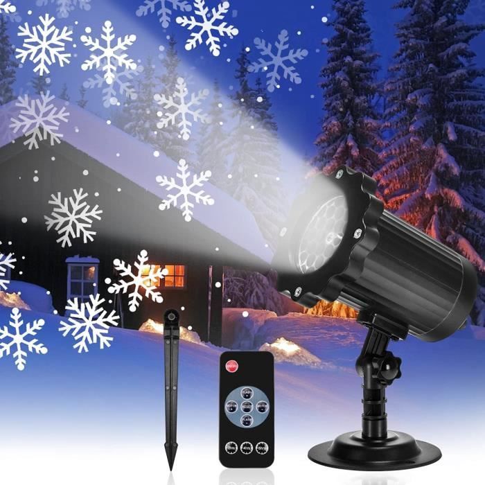 Projecteur LED Chute De Neige Étanche IP65 - Effets Flocons Tombants + Télécommande Pour Noël, Mariage, Extérieur - 10