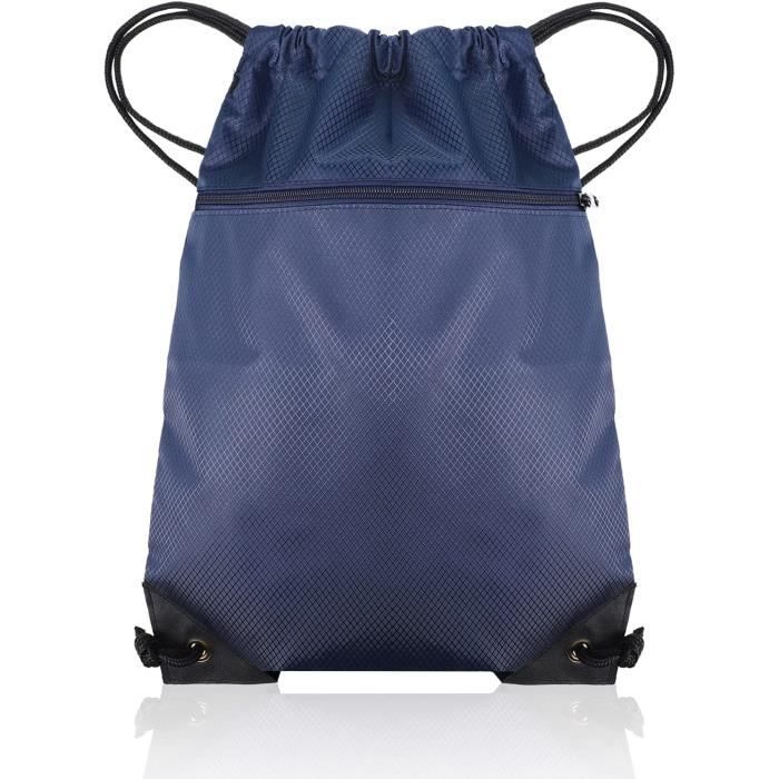 LIVACASA Sac à Cordon Sport Imperméable en Oxford Sac de Yoga à Cordelette Petit  Sac à Dos à Cordon pour Gym Ecole Natation Piscine Plage Camping Voyage  (Bleu Clair, 43 x 33