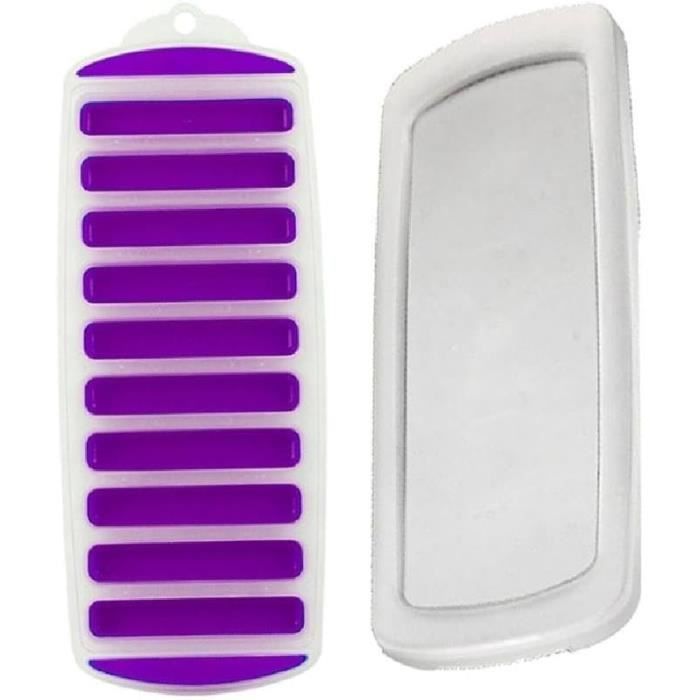 Plateau De Congélation Des Aliments, Moule De Congélation Des Aliments En Silicone Récipient Réutilisable 10 Trous Avec Couvercle Pour Aliments Pour Bébés Faits (Bleu