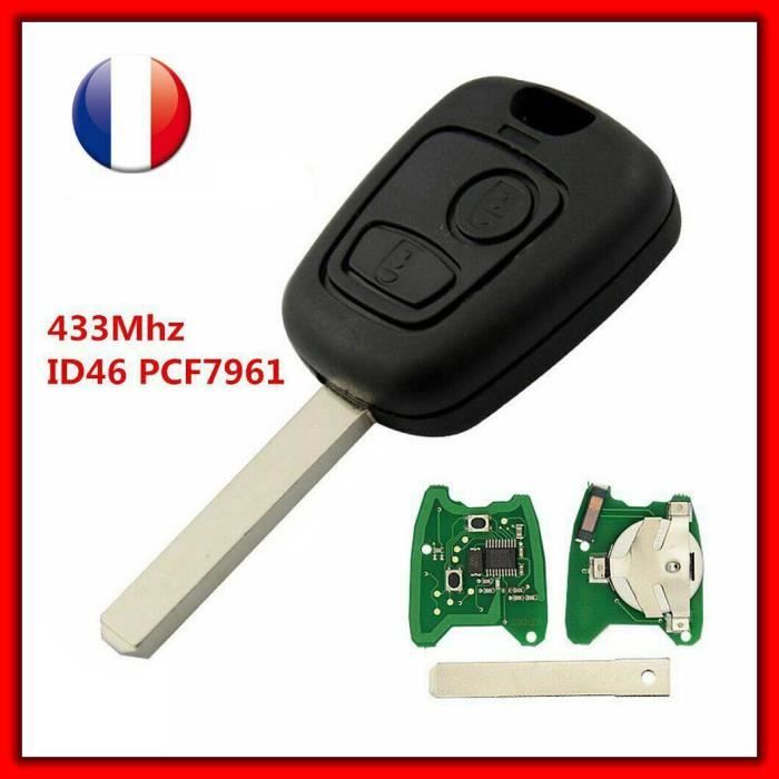 Clé vierge+ électronique à programmer pour Citroën C2 C3 Phase 1 Avant 2005