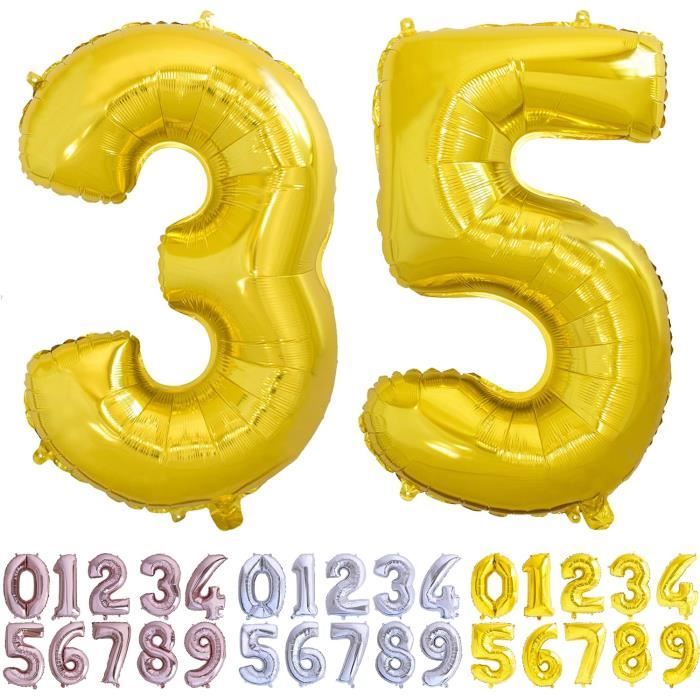 Ballon helium XXL 80 cm chiffre 8 dore or jaune numero