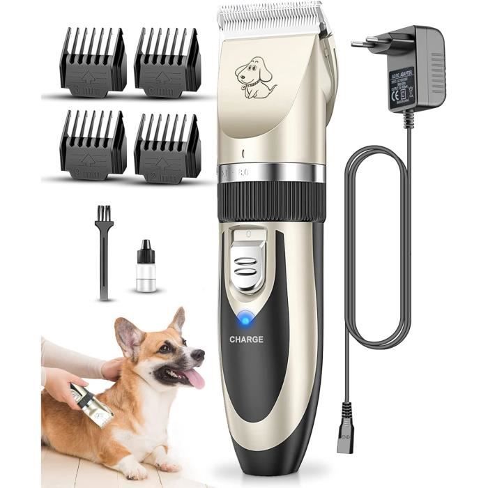 Tondeuse à Chien Sans Fil Kerbl Sonic - Batterie 1200 MAh, 4 Sabots De 3,6,9,12 Mm - Tête Céramique
