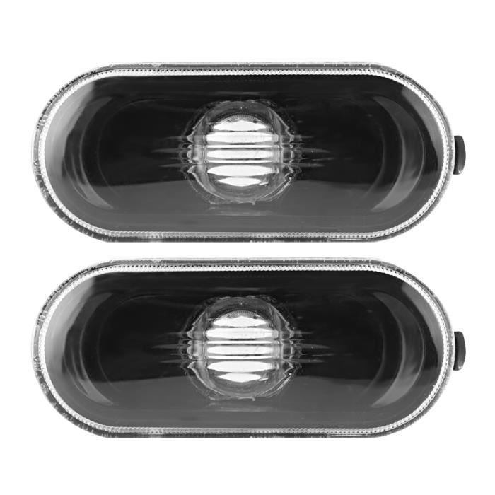 MEIHE 2PCS marqueur latéral de voiture clignotant avertissement avec couvercle de lampe noir s'adapte pour Bora - Golf 4 - MK4