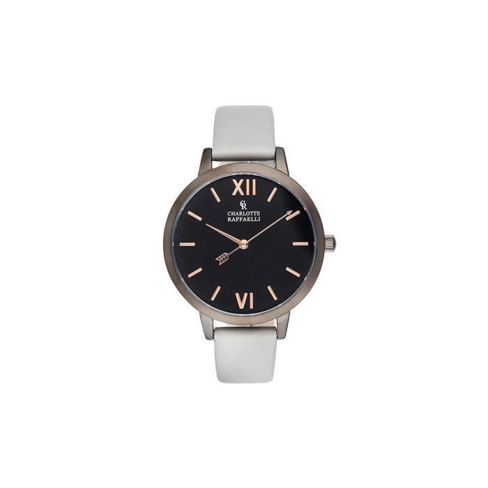 CHARLOTTE RAFFAELLI Montre Femme Quartz CRB043 Bracelet Cuir Gris
