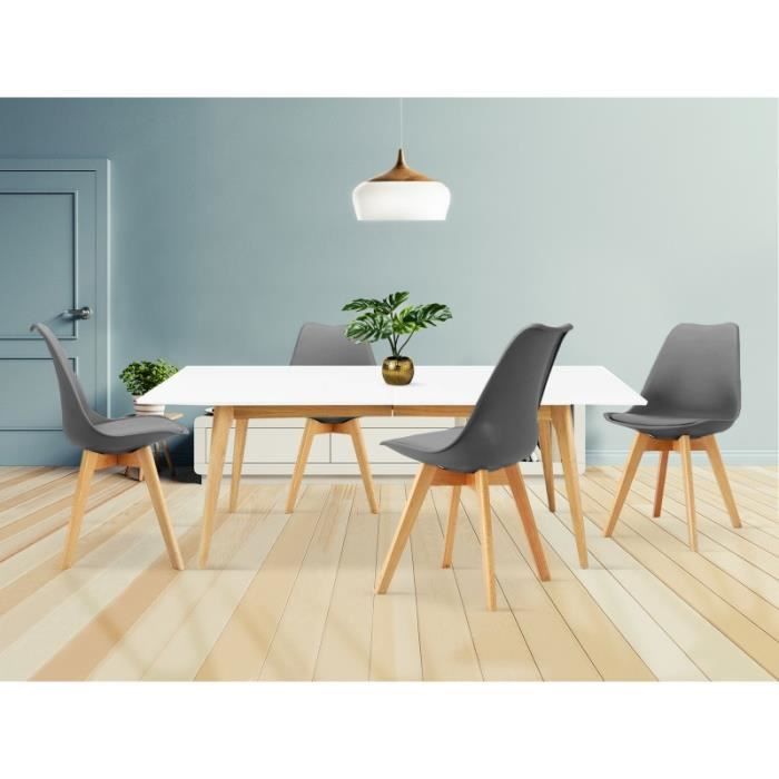Lot De 4 Chaises Lily Gris Fonce Scandinave Achat Vente