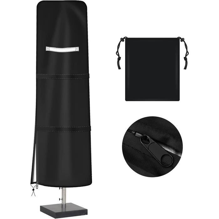 Housse Imperméable 265cm Housse De Protection Royouzi Pour Parasol Déporté - Tissu Oxford 420D Imperméable | 265x40/70/50cm Protection Parasol Extérieur