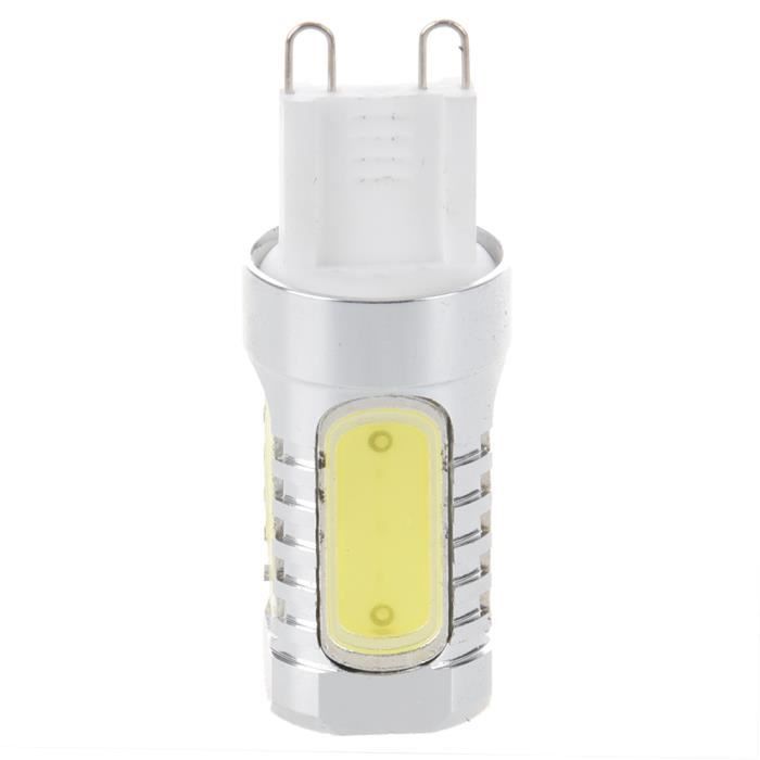 5pcs Haute Puissance Aluminium G9 7W COB LED Spot Blanc pur Ampoule
