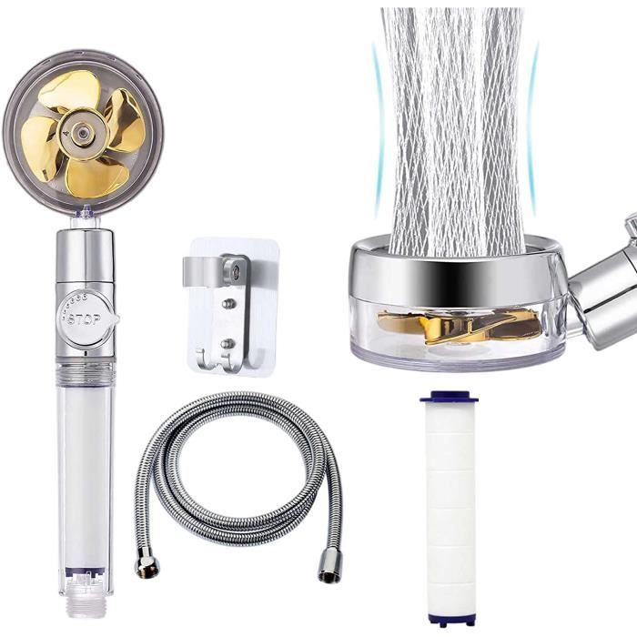 SAVEWATER POWER- VENTEO - PACK douchette 5 recharges filtres - Pommeau de douche avec hélice haute pression - Economise et filtre l'eau - Régulateur | Leroy Merlin