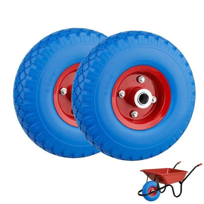 2 Roues De Brouette Forever Speed - Caoutchouc Plein PU, 360x80mm, Anti-Crevaison, Charge 80kg