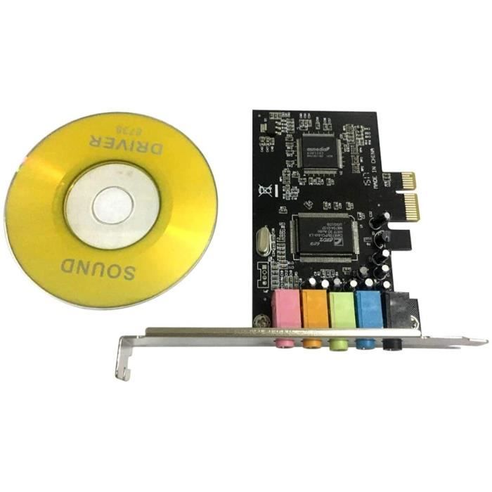 Carte Son Interne PCIe 5.1 Surround 3D – CMI8738 32/64 Bits, Son Stéréo Haute Qualité Avec Support 2U Pour PC Bureau