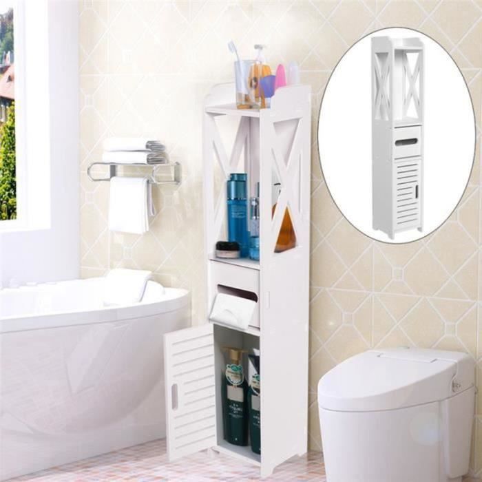 Colonne de salle de bain - Meuble de rangement - Blanc - 80*155*15cm