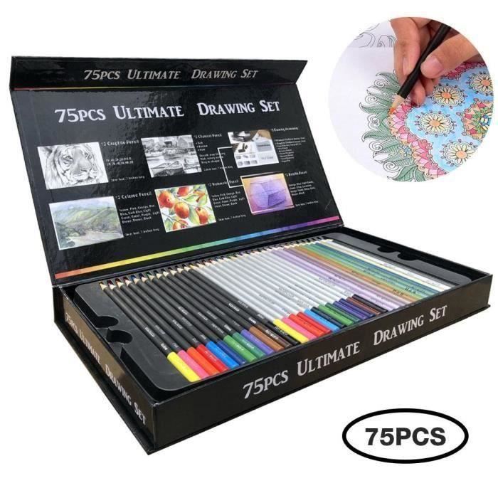 Leegoal 75pcs Kit Crayon De Couleur A Croquis Dessin 72 Couleurs Taille Crayon Gomme Carnets De Croquis Avec Lignes B Achat Vente Crayon Graphite Leegoal 75pcs Kit Crayon De Co Cdiscount