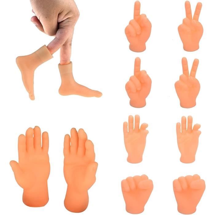 10 Pièces Tiny Hands, Mini Doigts Mains, Mini Mains Gauche et Droite,  Petites Mains Marionnettes à Doigt Mains, Mini Doigt Mains Pierre Papier  Ciseaux