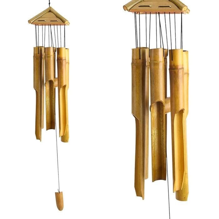 Carillon à vent en bambou fait à la maindécoration musicale  personnaliséecadeau pour jardinextérieurterrassemaison et intérie 141 -  Cdiscount Jardin