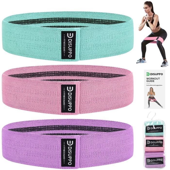 ERUW Lot De 3 Bandes Élastiques Fitness Résistance - Set Complet Pour Musculation, Yoga, Pilates Et Rééducation