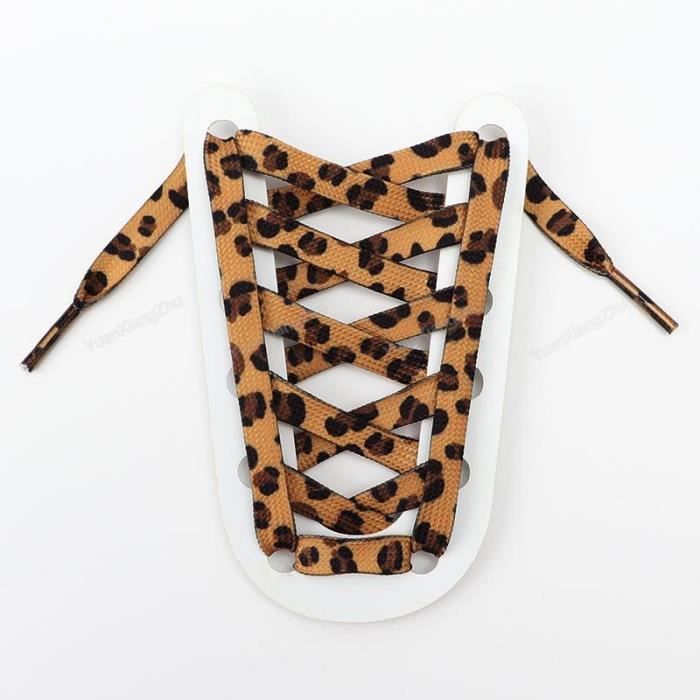 Valeur Leopard Taille 120cm Lacets leopard pour baskets chaussures plates blanc noir zebre elastiques n Cdiscount Chaussures