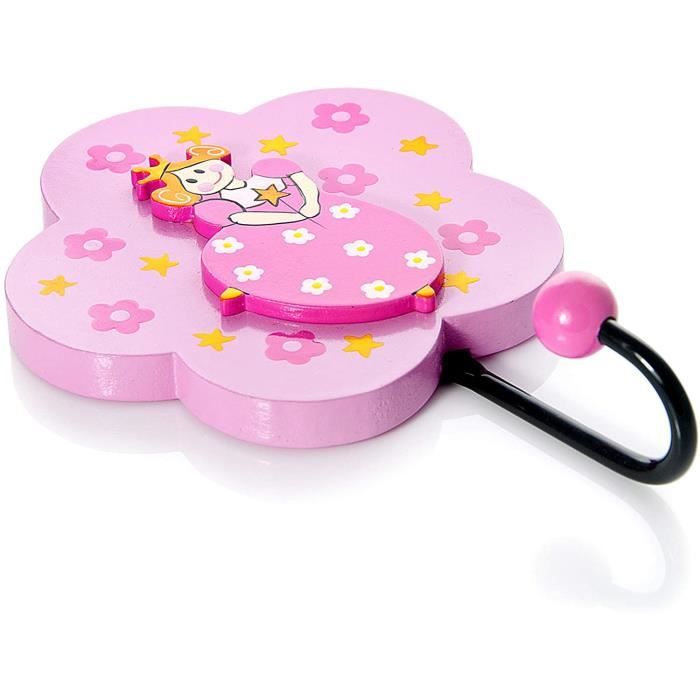 Crochets Et Pateres Porte Manteau Enfant Princesse Rose Pour Chambre Fille Et Bebe Fille 526 Cdiscount Maison