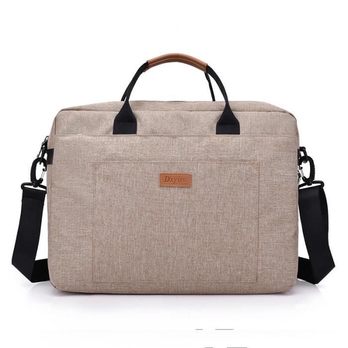 Sac Cr me Serviette affaires en toile pour hommes sacoche de voyage de bureau grand fourre tout pour ordi