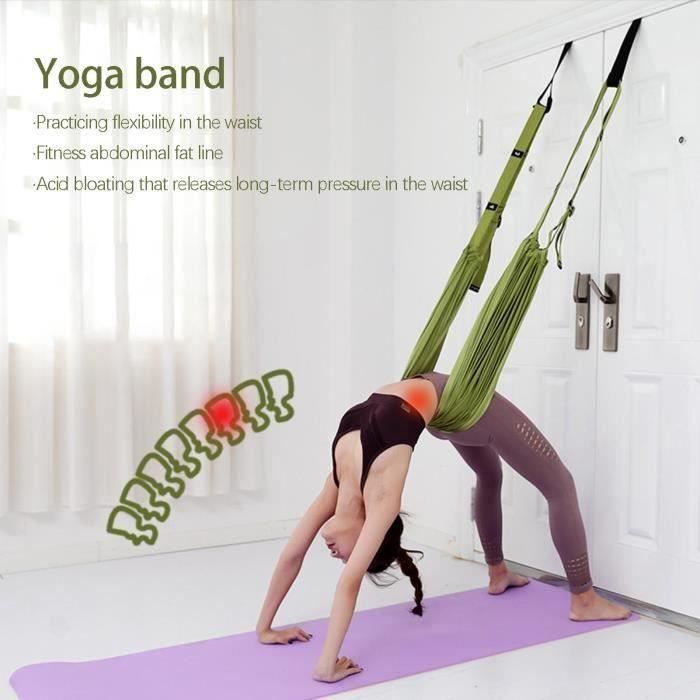 Sangle de yoga aérien vert, élastique, porte de hamac, balançoire,  équipement d'entraînement, corde étirée de yoga de - Cdiscount Sport