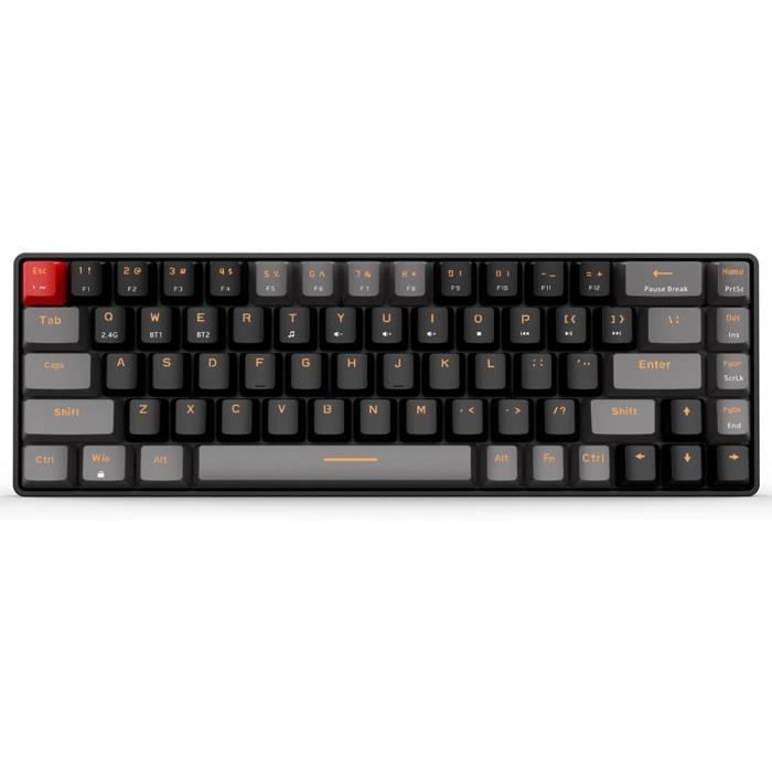 Mechanical Wireless Keyboard Gaming Keyboard Red Switch Mini Design (60 ...