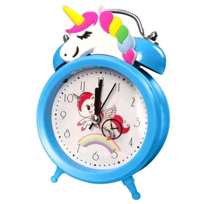 UOCAI Réveil licorne pour fille - Sans tic-tac - Réveil silencieux - Double cloche classique avec rétroéclairage (rose UOCAI Réveil licorne pour fille - Sans tic-tac - Réveil silencieux - Double cloche classique avec rétroéclairage (rose