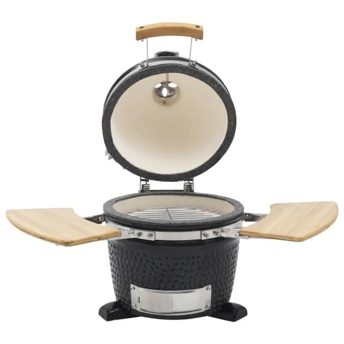 Barbecue Kamado En Céramique 32 Cm - Portable, Avec Thermomètre - Pour Charbon De Bois, Idéal Camping, Jardin Et Balcon